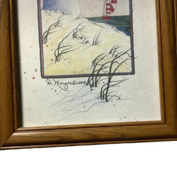 Vtg D. Morgan "From far away, a Friendly Light" 1994 Lighthouse Print 8.5"x15.5" - Picture 3 of 9